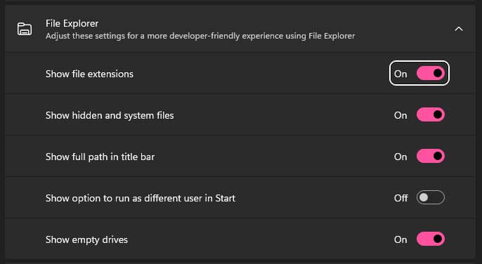Turn on Show File Extensions